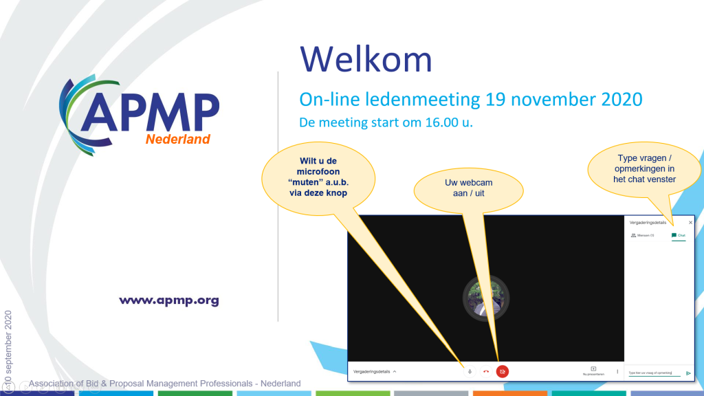 Ledenmeeting 19 november 2020