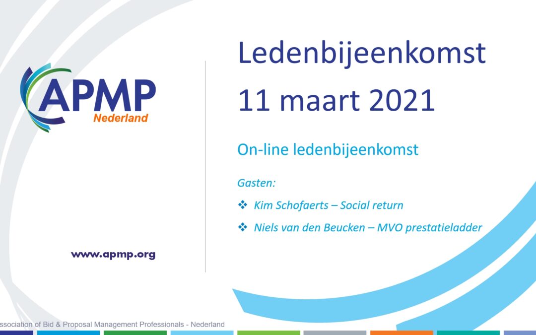 Ledenbijeenkomst 11 maart 2021